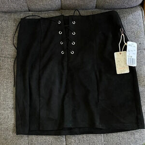 Forever 21 NWT Suede Lace Up Skirt